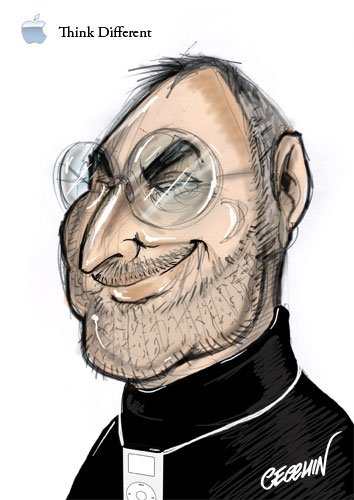 Dirigenza Apple guadagna 64 mln $, ma Steve Jobs appena 1 $ 1 Steve Jobs caricatura