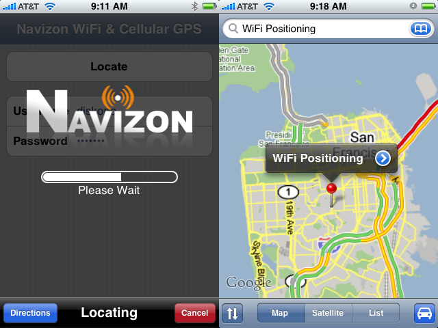 Navizon simula il GPS nell'iPhone 1 navizon