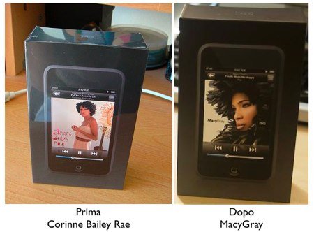 prima e dopo le scatole Touch