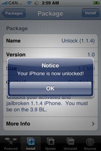 iPhone 1.1.4 unlock
