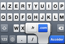 Forse non tutti sanno che se tenete premuto il tasto .com dell'iTouch... 1 trucco pulsante .com