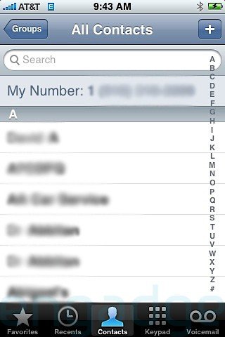 campo ricerca rubrica iPhone