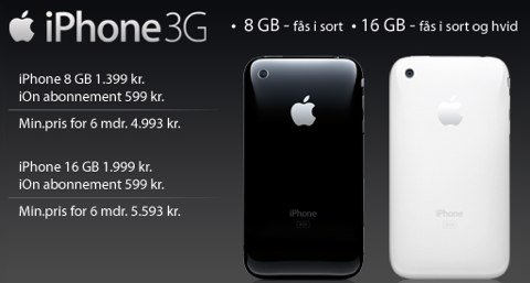 iphone 3g danimarca