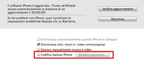 codifica backup