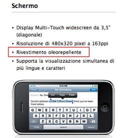 schermo oleorepellente