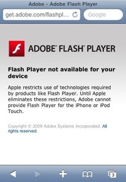 iPhone avviso Flash