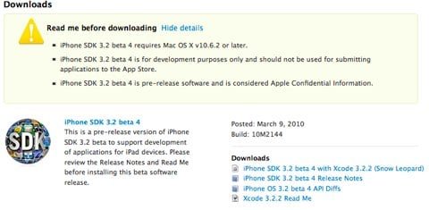 SDK 3.2 Beta 4 iPhone SDK 3.2 Beta 4