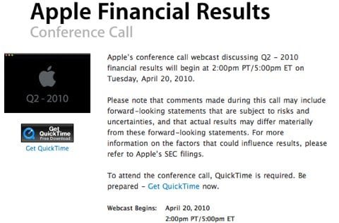 Apple Q2 2010 trimestre fiscale di Apple