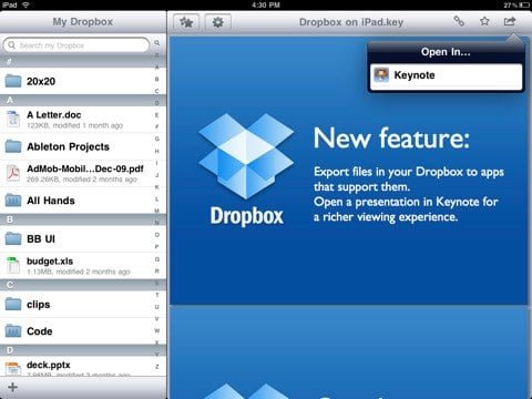 DropBox iPad Dropbox