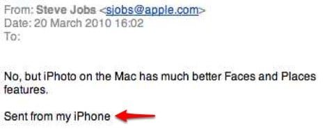 email Steve Jobs firma nella email