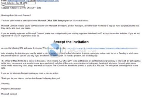 invito beta Office 2011 beta di Office 2011