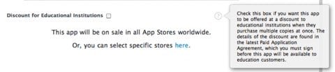 App Store sconto scuole