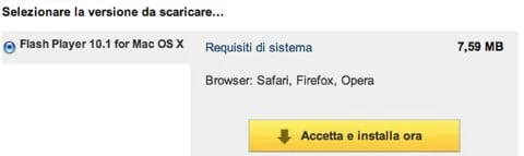 Flash 10.1 per Mac plug-in di Flash