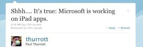 tweet microsoft per iPad applicazioni per iPad
