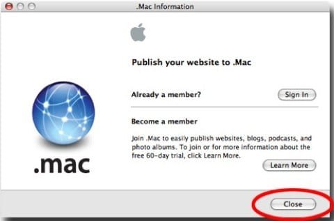 homepage .mac
