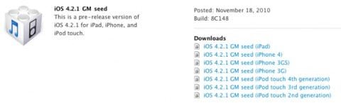 Apple spedisce iOS 4.2.1 GM agli sviluppatori 7 iOS 4.2.1 GM