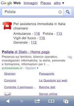chiamata emergenza Google