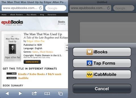 iBooks in Safari Mobile Safari Mobile