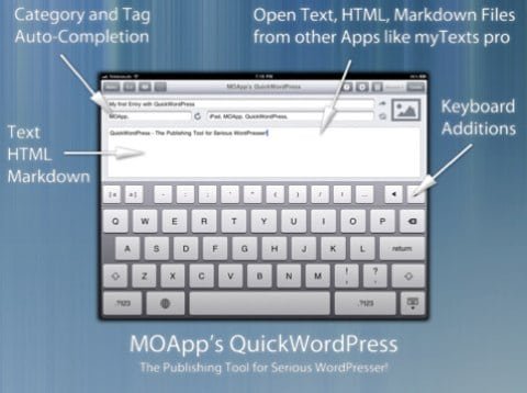 QuickWordpress a computer keyboard with arrows pointing to the screen