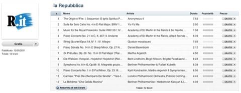 Repubblica musica classica iTunes Store
