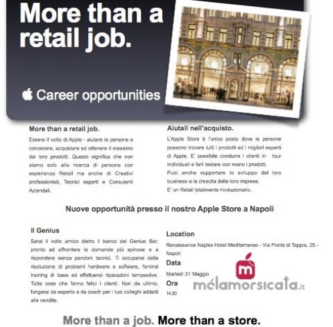 selezione personale Napoli Apple Store di Napoli