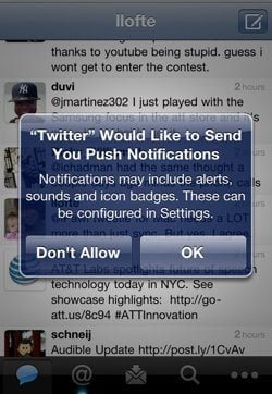 Twitter push