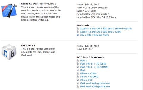 iOS 5 beta 3 iOS 5 beta 3
