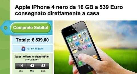iPhone 4 Groupon iPhone 4 da 16 GB a soli 539 € su Groupon