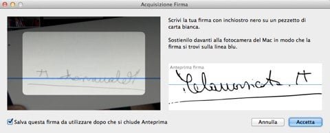 Acquisizione Firma