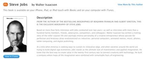 Biografia Steve Jobs preordine iTunes Store Biografia Steve Jobs preordine iTunes Store