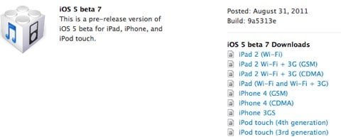 iOS 5 beta 7