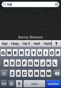 barra correzioni iOS