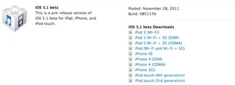 iOS 5.1 beta iOS 5.1