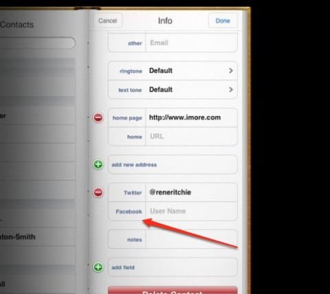 Facebook in iOS 5.1