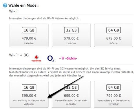 no iPad 3G in Germania iPad 3G