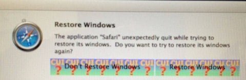 strana finestra errore Lion