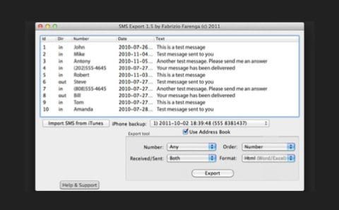 SMS Export SMS Export