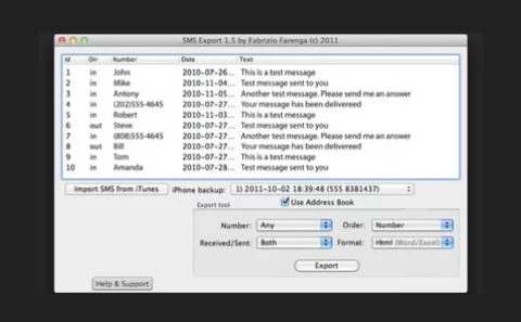 SMS Export SMS Export