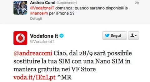 Vodafone nano SIM