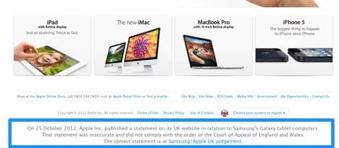 Apple scuse Samsung