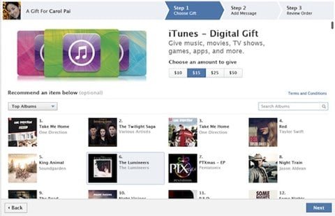iTunes Card Facebook
