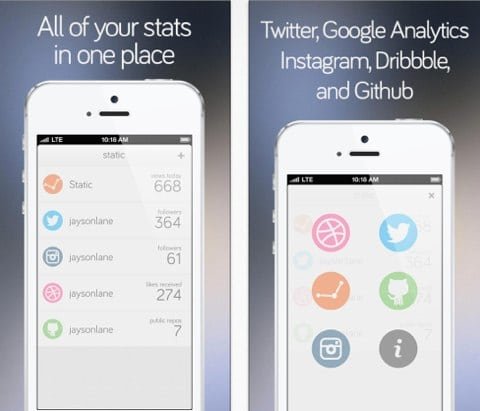 Static, alcuni resoconti in stile infografica sui propri social network 1 Static app