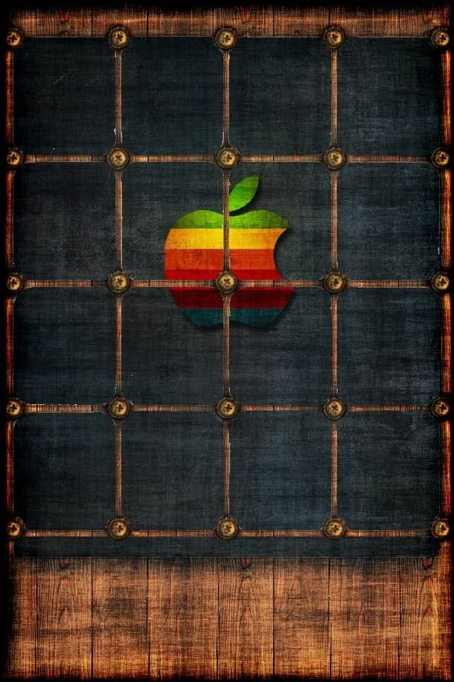 GrungedWoodenAppleGrid