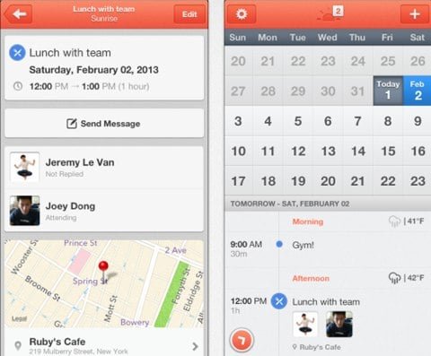 Sunrise, un nuovo calendario gratuito per iPhone 1 Sunrise