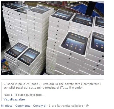 Non fatevi fregare dagli annunci su Facebook sui prodotti gratis di Apple 1 truffa iPad