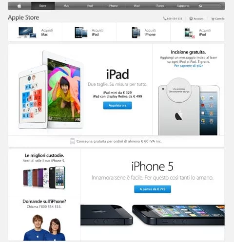 Apple rinnova la grafica dell'Apple Store on line 1 nuova grafica Apple Store on line