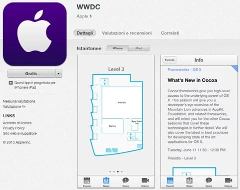 Rilasciata l'app per il WWDC 2013. Contiene indizi sulla nuova grafica di iOS 7? 1 App WWDC 2013