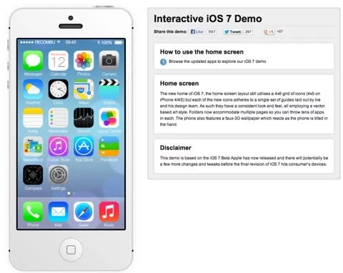 La demo di iOS 7 in formato web app 1 iOS 7 web app