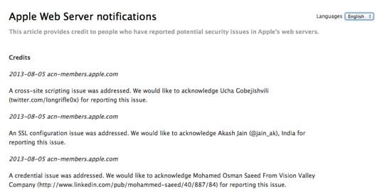 Apple risoluzione bug