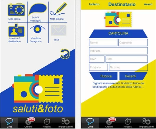 Saluti&foto, l'app di Poste Italiane per mandare cartoline fisiche con l'iPhone 1 Saluti&foto